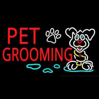 Red Pet Grooming Leuchtreklame