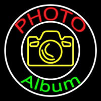 Red Photo Albums Leuchtreklame
