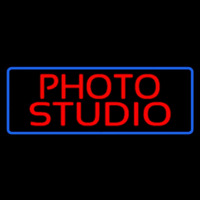 Red Photo Studio Blue Border Leuchtreklame