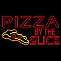 Red Pizza By The Slice Logo Leuchtreklame