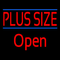Red Plus Size Blue Lines Open Leuchtreklame