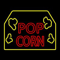 Red Popcorn Logo With Border Leuchtreklame