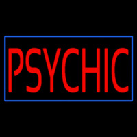 Red Psychic Blue Border Leuchtreklame
