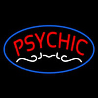 Red Psychic Blue Border Leuchtreklame