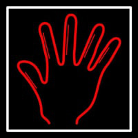 Red Psychic Palm With White Border Leuchtreklame