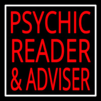 Red Psychic Reader And Advisor With Border Leuchtreklame