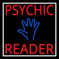 Red Psychic Reader Blue Palm With White Border Leuchtreklame