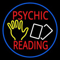Red Psychic Readings With Logo And Border Leuchtreklame
