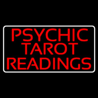 Red Psychic Tarot Readings Block With Border Leuchtreklame