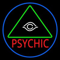 Red Psychic With Logo Blue Border Leuchtreklame
