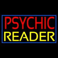 Red Psychic Yellow Reader With Border Leuchtreklame