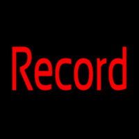 Red Record Cursive Leuchtreklame