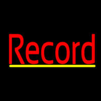 Red Record Cursive Yellow Line 2 Leuchtreklame