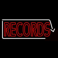 Red Records With White Arrow 2 Leuchtreklame