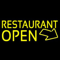 Red Restaurant Open With Arrow Leuchtreklame