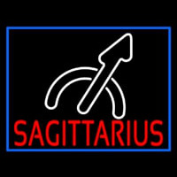 Red Sagittarius White Logo Blue Border Leuchtreklame