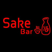 Red Sake Bar With Bottle And Glass Leuchtreklame