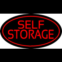 Red Self Storage Oval Leuchtreklame