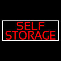 Red Self Storage White Border Leuchtreklame