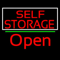 Red Self Storage White Border Open 2 Leuchtreklame