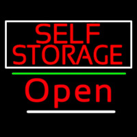 Red Self Storage White Border Open 3 Leuchtreklame