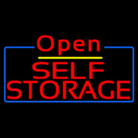 Red Self Storage White Border Open 4 Leuchtreklame