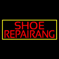 Red Shoe Repairing With Border Leuchtreklame