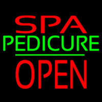Red Spa Pedicure Block Open Leuchtreklame