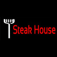 Red Steakhouse With Fork Leuchtreklame