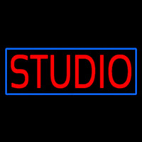 Red Studio Blue Border Leuchtreklame