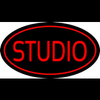 Red Studio Oval Leuchtreklame