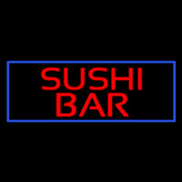 Red Sushi Bar With Blue Border Leuchtreklame