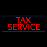Red Ta  Service Blue Border Leuchtreklame