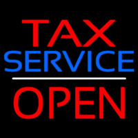Red Ta  Service White Line Block Open Leuchtreklame