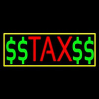 Red Ta  With Dollar Logo With Yellow Border Leuchtreklame