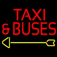 Red Ta i And Buses With Arrow Leuchtreklame