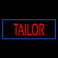 Red Tailor With Blue Border Leuchtreklame