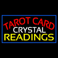 Red Tarot Card Crystal Readings Leuchtreklame