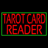 Red Tarot Card Reader Green Border Leuchtreklame