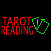 Red Tarot Reading Green Cards Leuchtreklame