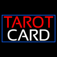 Red Tarot White Card And Blue Border Leuchtreklame