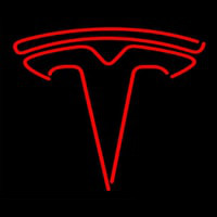 Red Tesla Logo Leuchtreklame