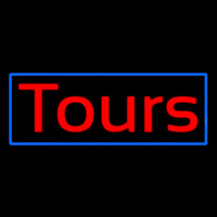 Red Tours Blue Border Leuchtreklame