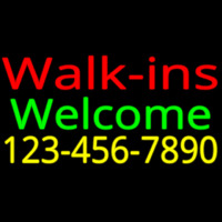 Red Walk Ins Welcome With Phone Number Leuchtreklame