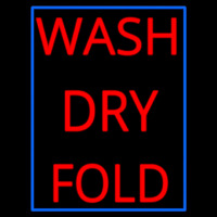 Red Wash Dry Fold Blue Border Leuchtreklame