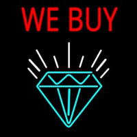Red We Buy Diamond Logo Leuchtreklame