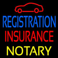 Registration Insurance Notary With Car Logo Leuchtreklame