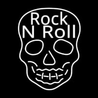 Rock N Roll White Skull 2 Leuchtreklame