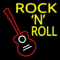 Rock N Roll With Guitar Leuchtreklame