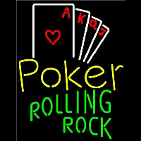 Rolling Rock Poker Ace Series Beer Sign Leuchtreklame